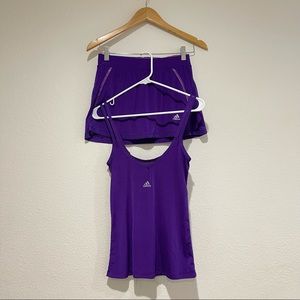 ADIDAS Purple Pickleball / Tennis Tank and Skirt Set Size M